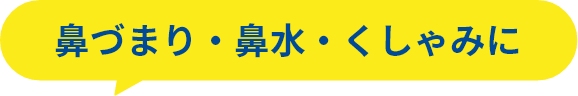 ⿐づまり・⿐⽔・くしゃみに